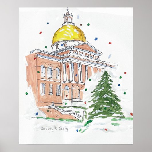 Massachusetts State House Poster ポスター (正面)