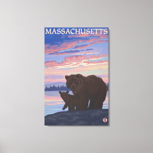 MassachusettsBearおよびカブス キャンバスプリント