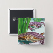 MassachusettsCrabとフィッシャーマン 缶バッジ (正面&裏面)