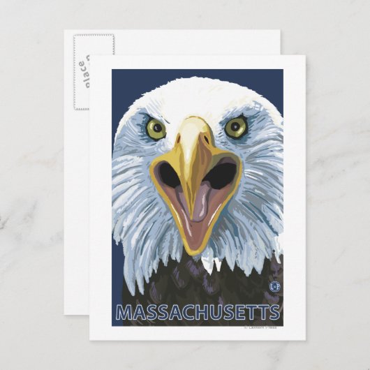 MassachusettsEagle Up Close ポストカード (正面/裏面)