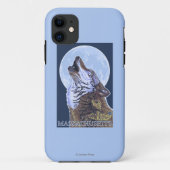 MassachusettsHowlingのオオカミ Case-Mate iPhoneケース (裏面)