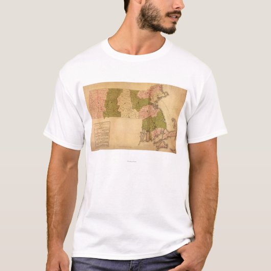 MassachusettsPanoramic MapMassachusetts Tシャツ (正面)