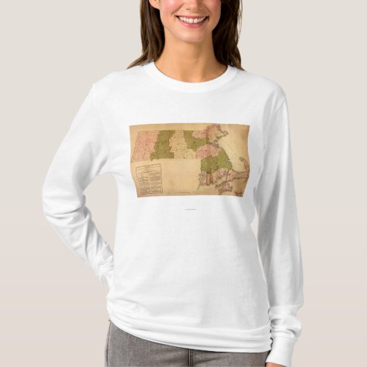 MassachusettsPanoramic MapMassachusetts Tシャツ (正面)