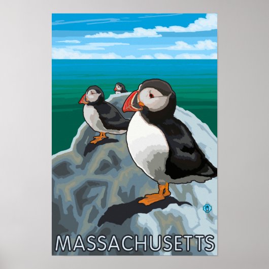 MassachusettsPuffinsシーン ポスター (正面)