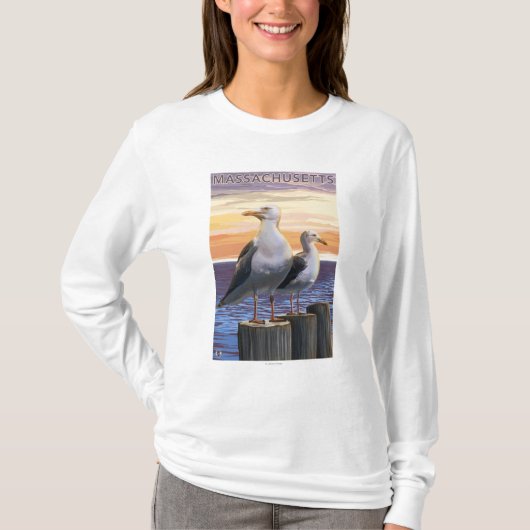 MassachusettsSeaは場面を騙します Tシャツ (正面)