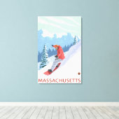 MassachusettsSnowboarderシーン キャンバスプリント (インサイチュ (ウッドフロア))