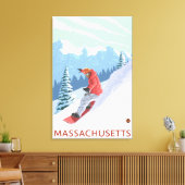 MassachusettsSnowboarderシーン キャンバスプリント (インサイチュ (リビング))