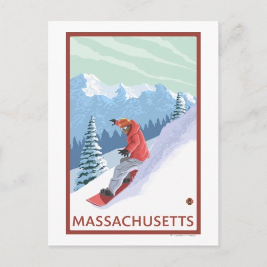 MassachusettsSnowboarderシーン ポストカード (正面)