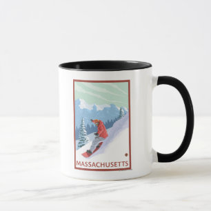 MassachusettsSnowboarder場面 マグカップ