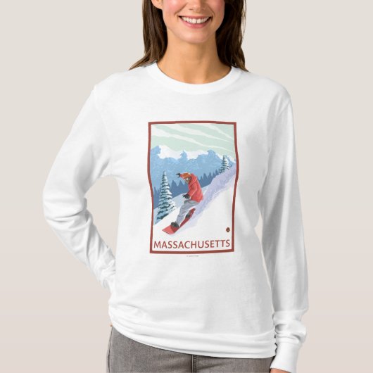 MassachusettsSnowboarder場面 Tシャツ (正面)