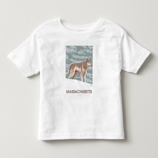MassachusettsWolf場面 トドラーTシャツ (正面)