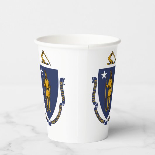 Massachusite Flag & Seal, Flag of Massachusetts 紙コップ (右)