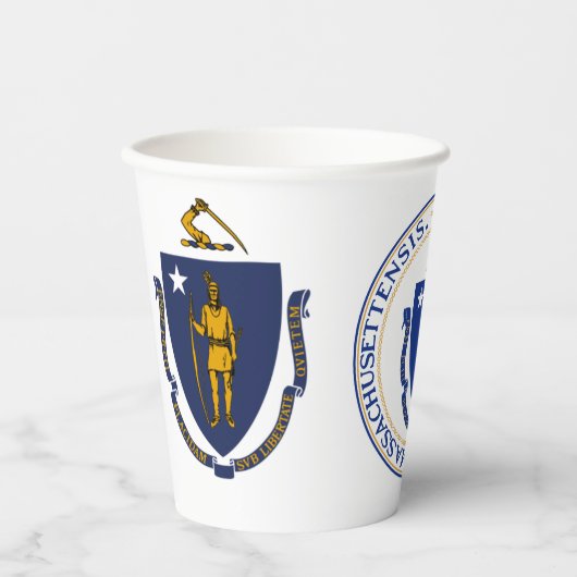 Massachusite Flag & Seal, Flag of Massachusetts 紙コップ (正面)