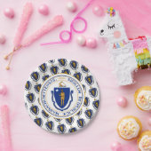 Massachusite Flag & Seal, Massachusetts ペーパープレート (パーティー)