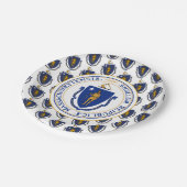 Massachusite Flag & Seal, Massachusetts ペーパープレート (アングル)