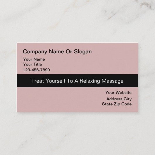 Massage モダン Business Card 名刺 (裏面)