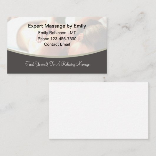 Massage モダン Business Card 名刺 (正面/裏面)
