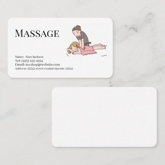 massage  services editable   business card 名刺 (正面/裏面)