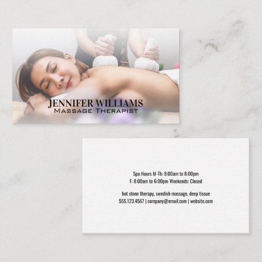 Massage Session | Woman at Spa 名刺 (正面/裏面)