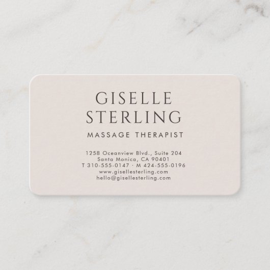 Massage Therapist 名刺 (正面)
