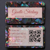 Massage Therapist Black Opal QR Code 名刺