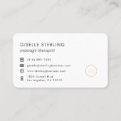 Massage Therapist Black Professional 名刺 (裏面)