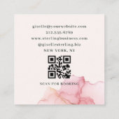 Massage Therapist Blush Pink Watercolor QR Code スクエア名刺 (裏面)