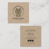 Massage Therapist Body Work Mehndi Henna Kraft スクエア名刺 (正面/裏面)