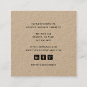 Massage Therapist Body Work Mehndi Henna Kraft スクエア名刺 (裏面)