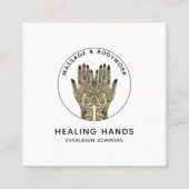 Massage Therapist Body Work Mehndi Henna Square スクエア名刺 (正面)