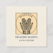 Massage Therapist Body Work Mehndi Henna Square  スクエア名刺 (正面)