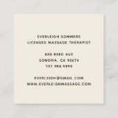 Massage Therapist Body Work Mehndi Henna Square Bu スクエア名刺 (裏面)
