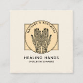 Massage Therapist Body Work Mehndi Henna Square Bu スクエア名刺 (正面)