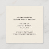 Massage Therapist Body Work Mehndi Henna Square Bu スクエア名刺 (裏面)