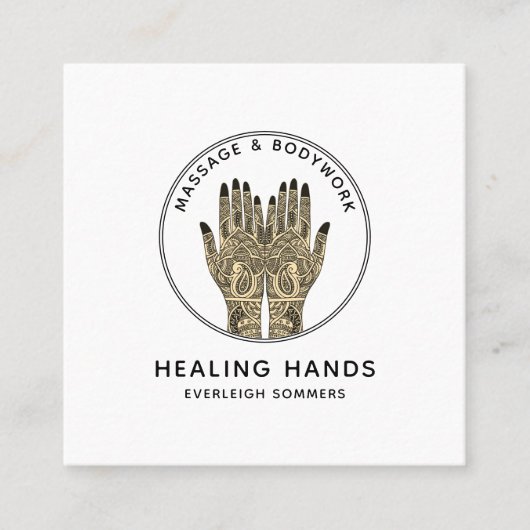 Massage Therapist Body Work Mehndi Henna Square Bu スクエア名刺 (正面)