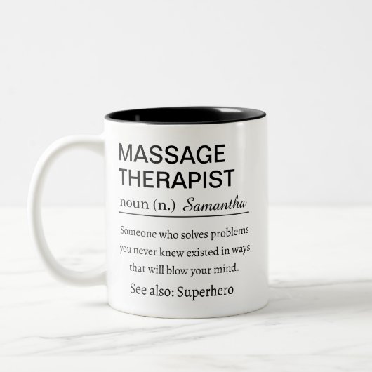 Massage Therapist Definition ツートーンマグカップ (左)