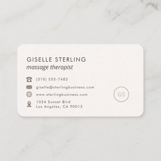 Massage Therapist Feminine Professional 名刺 (裏面)