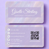 Massage Therapist Iridescent QR Code Professional 名刺