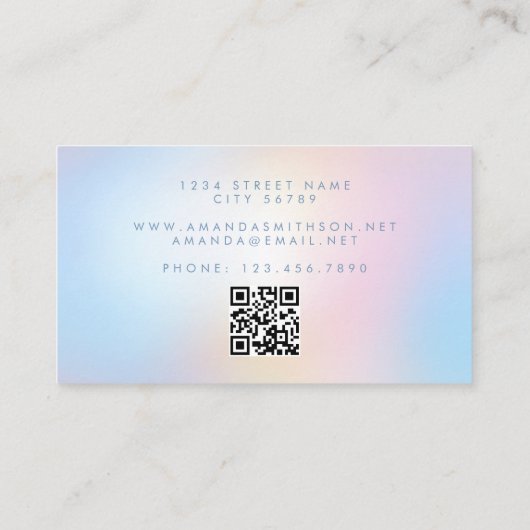 Massage Therapist Light Soft Gradient QR Code 名刺 (裏面)
