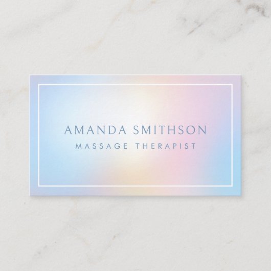 Massage Therapist Light Soft Gradient QR Code 名刺 (正面)