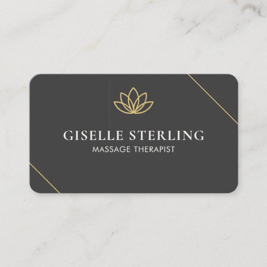 Massage Therapist Lotus Modern Professional 名刺 (正面)