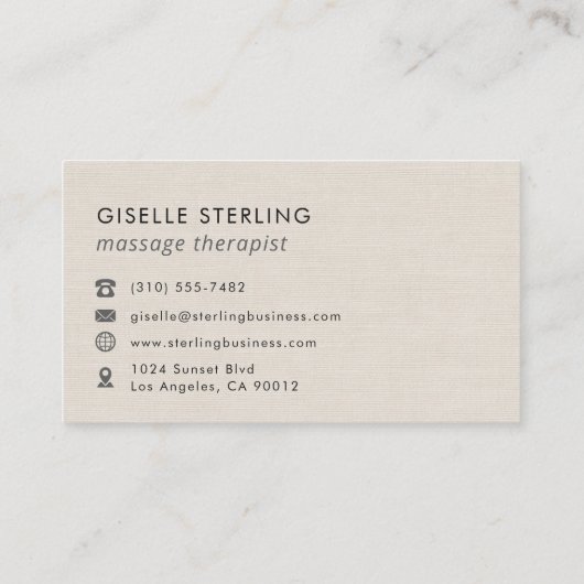 Massage Therapist Monogram Metallic Rose Gold 名刺 (裏面)