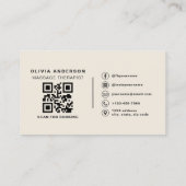 Massage Therapist Neutral Beige Photo QR Code 名刺 (裏面)