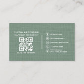 Massage Therapist Photo Linen Sage Green  名刺 (裏面)
