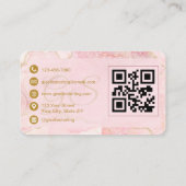 Massage Therapist Pink Gold Agate QR Code 名刺 (裏面)