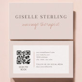 Massage Therapist QR Code Blush Pink  名刺