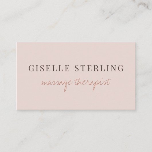 Massage Therapist QR Code Blush Pink  名刺 (正面)