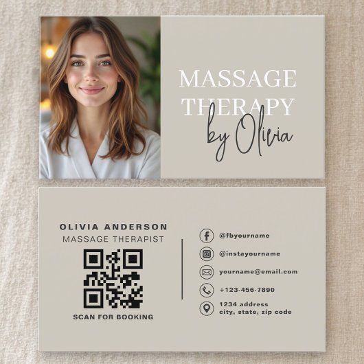 Massage Therapist QR Code Photo 名刺