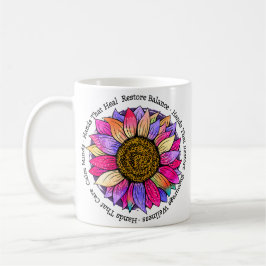Massage Therapist, Reiki & Reflexology Sunflower コーヒーマグカップ