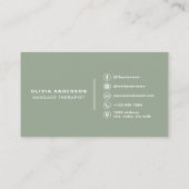 Massage Therapist Sage Green 名刺 (裏面)